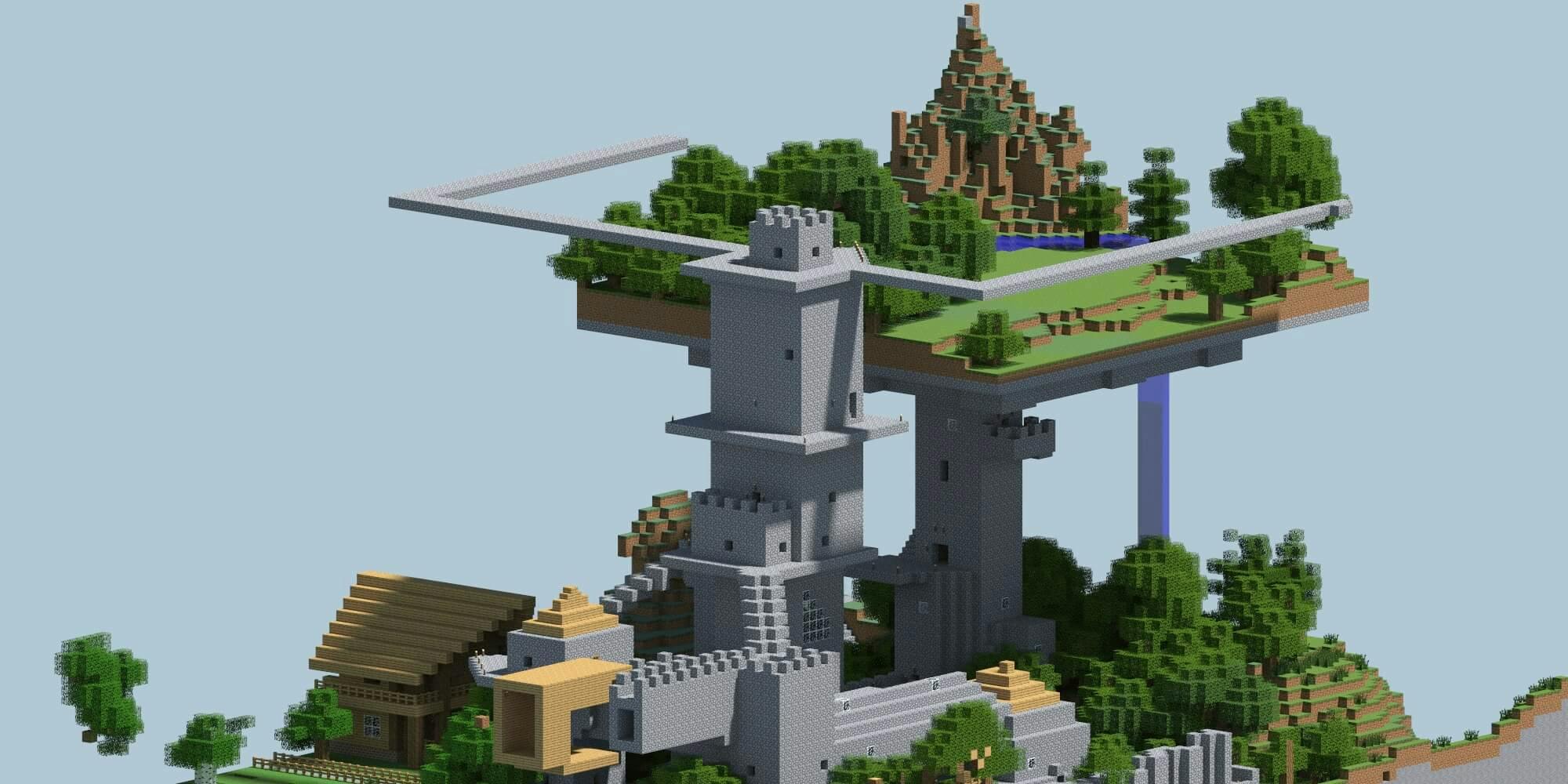 A render of a Minecraft battle arena.